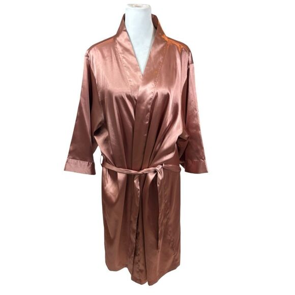 New without‎ Tags David’s Bridal Dusty Rose Satin Robe Size Large/XL - Picture 2 of 11